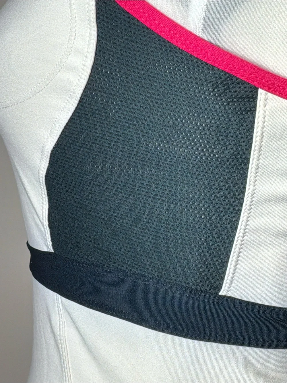 Nike Fitted T-back Tank Top White/Black/Hot Pink Sz M